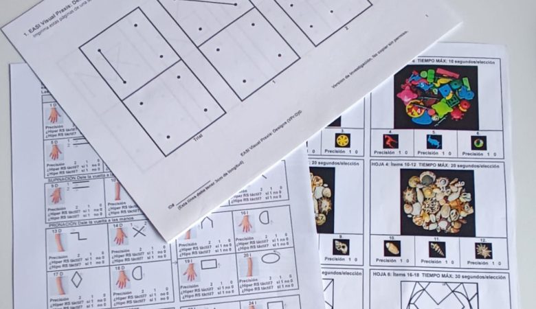 PractiKids, evaluación, dinámica, parte dela evaluación de integración sensorial.