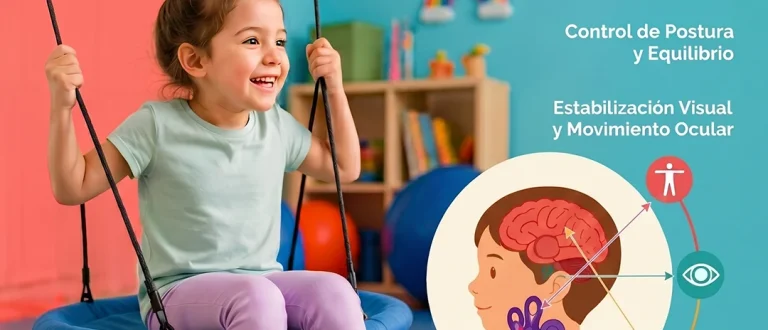 Sistema vestibular en niños, equilibrio y movimiento.