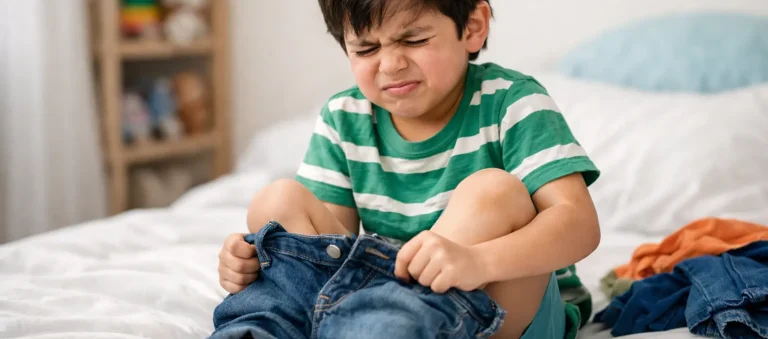 Mamá no quiero ponerme los pantalones, Practi Kids la hiper-reactividad táctil