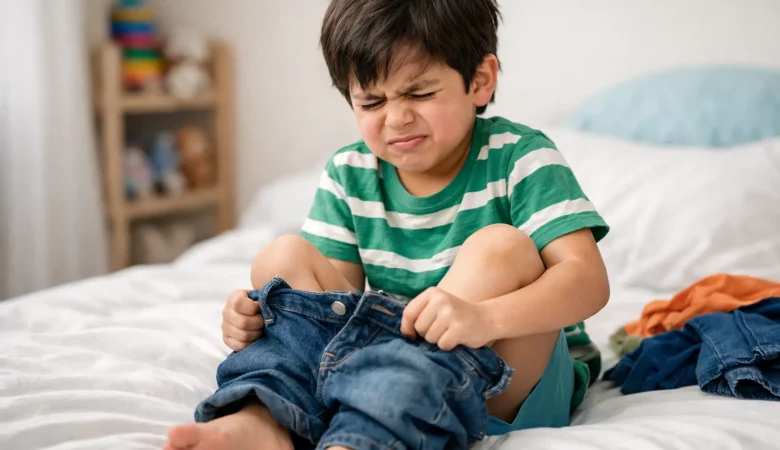 Mamá no quiero ponerme los pantalones, Practi Kids la hiper-reactividad táctil